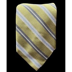 ROBERT TALBOTT Best of Class Silk Necktie Designer STRIPED Green Blue Gray 62"